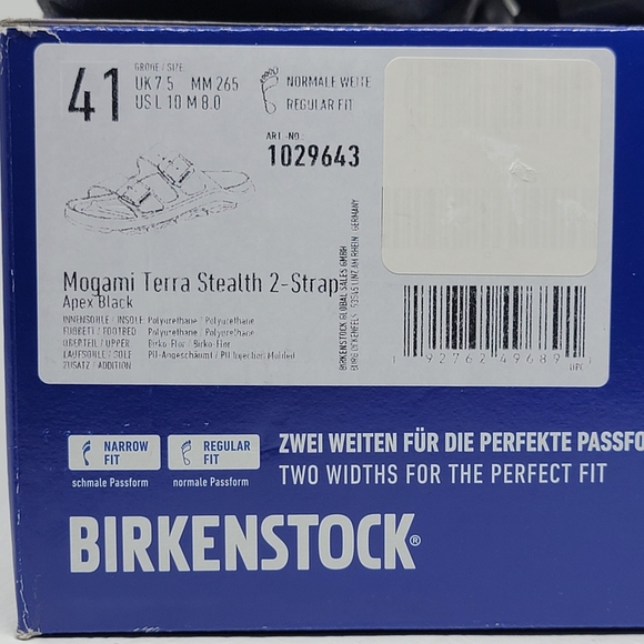 Birkenstock Mogami Terra Stealth 2 Strap Unisex Sandal Black Men’s 8 Women’s 10 main image 13